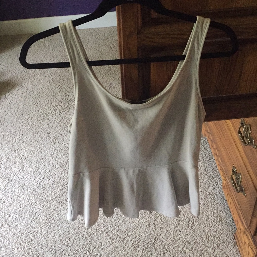 Cream Peplum Tank